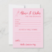 Advice & Wishes For Graduate Pink & Red Card Aankondiging (Voorkant)