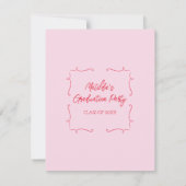 Advice & Wishes For Graduate Pink & Red Card Aankondiging (Achterkant)