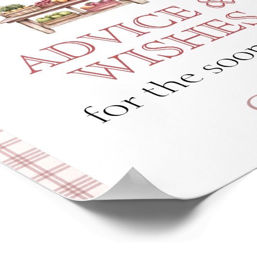 Advice Wishes Pink Country market Bridal Shower Poster (Hoek)