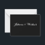 Advice & wishes Weddenschappen Advieskaart<br><div class="desc">Kaarten voor huwelijksgasten om advies en wensen te achterlaten,  achtergrondkleur en tekst te wijzigen zodat deze bij uw gelegenheid passen. Plaats op een tafel bij de receptie.</div>