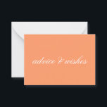 Advice & wishes Weddenschappen Advieskaart<br><div class="desc">Kaarten voor huwelijksgasten om advies en wensen te achterlaten,  achtergrondkleur en tekst te wijzigen zodat deze bij uw gelegenheid passen. Plaats op een tafel bij de receptie.</div>