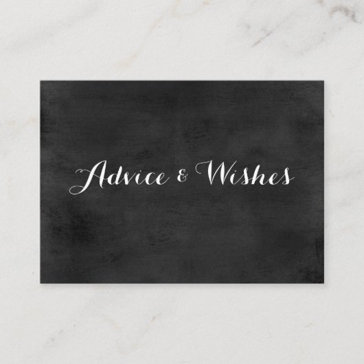 Advice & wishes Weddenschappen | Chalkboard Advieskaart (Voorkant)