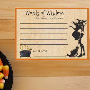 Advice Words Wisdom Halloween Witch Baby shower Informatiekaartje