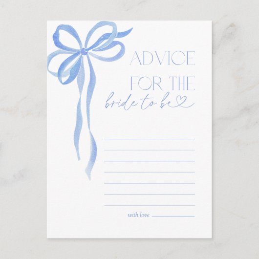 Advies aan het Bride Blue Bow Vrijgezellenfeest sp Briefkaart (Voorkant)