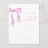Advies aan het Bride Pink Bow Vrijgezellenfeest sp Briefkaart (Voorkant)