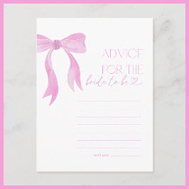 Advies aan het Bride Pink Bow Vrijgezellenfeest sp Briefkaart