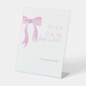 Advies aan het Bride Pink Bow Vrijgezellenfeest sp Reclamebord Met Voetstuk (Voorkant)
