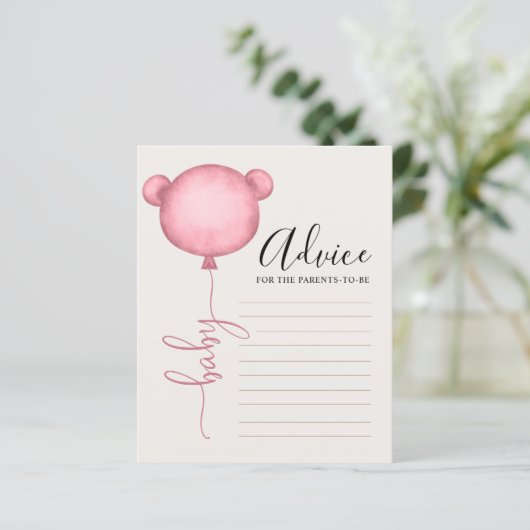 Advies aan Ouder Beary Pink Baby shower Game (Staand voorkant)