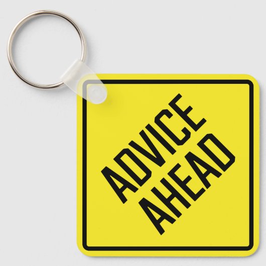 Advies Ahead Metal Square Sleutelhanger (Voorkant)