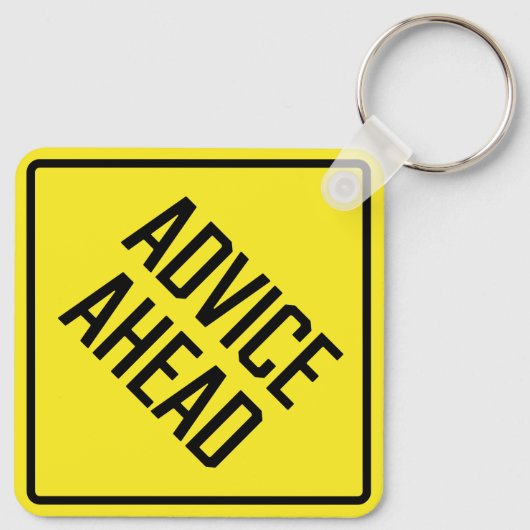 Advies Ahead Metal Square Sleutelhanger (Achterkant)