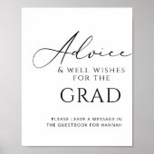 Advies & Cadeaus Elegant afstudeerfeest tafelblad Poster (Voorkant)