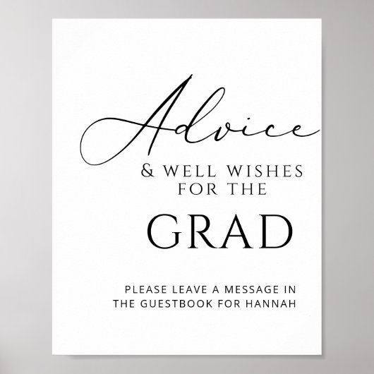 Advies & Cadeaus Elegant afstudeerfeest tafelblad Poster (Voorkant)