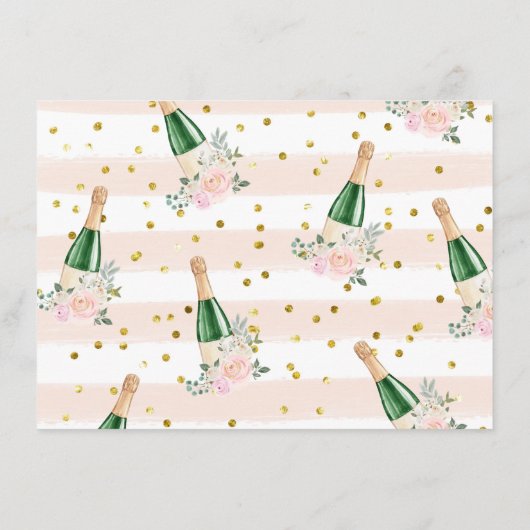 Advies de bruid om champagne Floral te worden Informatiekaartje (Achterkant)