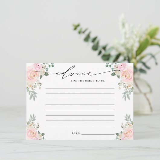 Advies de bruid om champagne Floral te worden Informatiekaartje (Staand voorkant)