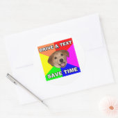 Advies Dog zegt: Aandrijving en tekst Ronde Sticker (Envelop)