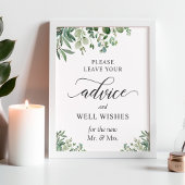 Advies en goede wensen bord Eucalyptus bladeren Poster