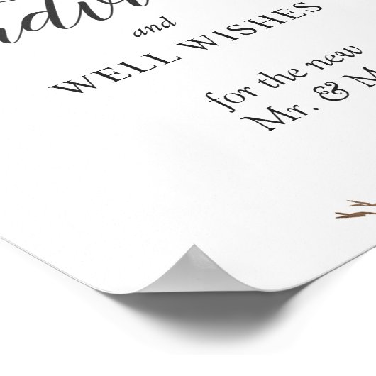 Advies en goede wensen bord rustieke winter bloeme poster (Hoek)