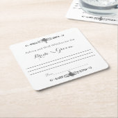 Advies en goede wensen, bruid en bruidegom kartonnen onderzetters (Schuin)