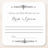 Advies en goede wensen, bruid en bruidegom kartonnen onderzetters (Voorkant)