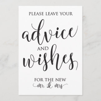 Advies en goede wensen Huwelijksdecoratiebord Kaart