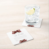 Advies en goede wensen Mr & Mrs Red Roses Kartonnen Onderzetters (Insitu)