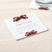 Advies en goede wensen Mr & Mrs Red Roses Kartonnen Onderzetters (Schuin)
