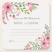 Advies en goede wensen, roze Waterverf Kartonnen Onderzetters (Voorkant)