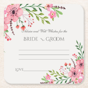 Advies en goede wensen, roze Waterverf Kartonnen Onderzetters