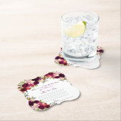 Advies en goede wensen, waterverf bordeaux kartonnen onderzetters (Insitu)