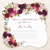 Advies en goede wensen, waterverf bordeaux kartonnen onderzetters (Voorkant)