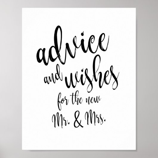 Advies en oprot kalligrafie 8x10 bruiloft poster (Voorkant)