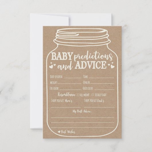 Advies en Voorspelling Kaarten voor Baby shower Ga RSVP Kaartje (Voorkant)