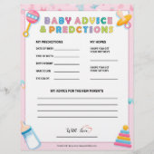 Advies en voorspelling van baby [Baby Basics Pink] Briefhoofd (Voorkant)