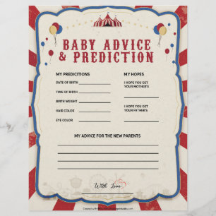 Advies en voorspelling van baby [Circus Theme] Briefhoofd