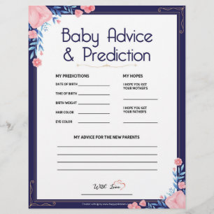 Advies en voorspelling van baby [Floral Lijst] Briefhoofd