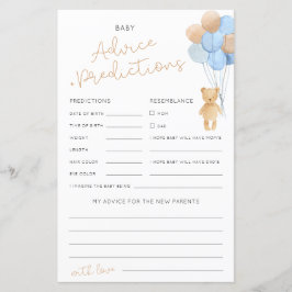 Advies en voorspellingen Baby shower spel