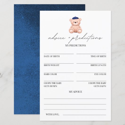 Advies en voorspellingen Bonjour Bebe Baby shower (Voorkant / Achterkant)