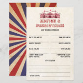 Advies en voorspellingen Circus Baby shower Game (Voorkant / Achterkant)