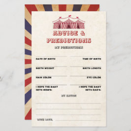 Advies en voorspellingen Circus Baby shower Game