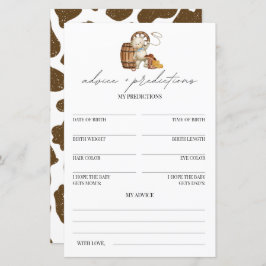Advies en voorspellingen Cowboy Rustic Baby shower