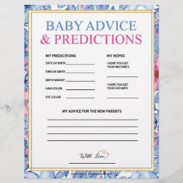 Advies en voorspellingen van baby [Floral Waterver Briefhoofd