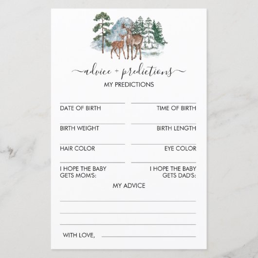 Advies en voorspellingen Winterspelen Baby shower (Voorkant)