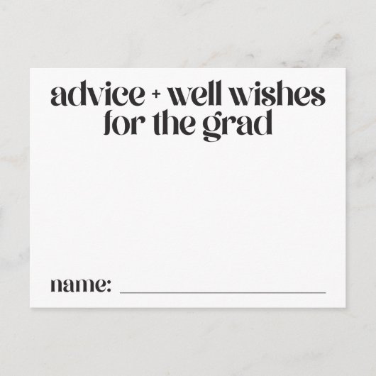 Advies en Well Wensen Kaarten voor het Afstudeerde (Voorkant)