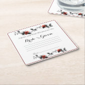 Advies en Well Wishes, Bruid en bruidegom Kartonnen Onderzetters (Schuin)