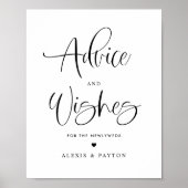 Advies en Well Wishes Leuke Kalligrafie Bruiloft Poster (Voorkant)
