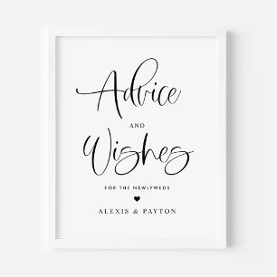 Advies en Well Wishes Leuke Kalligrafie Bruiloft Poster
