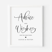Advies en Well Wishes Leuke Kalligrafie Bruiloft Poster