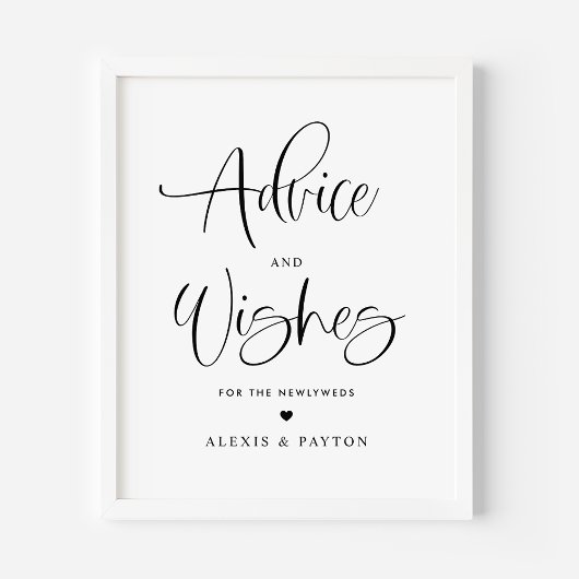 Advies en Well Wishes Leuke Kalligrafie Bruiloft Poster