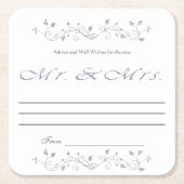 Advies en Well Wishes, Silver Glitter, Mr & Mrs Kartonnen Onderzetters (Voorkant)