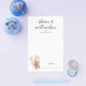 Advies en Well Wishes Teddy Bear Baby shower Flyer (Enkel)